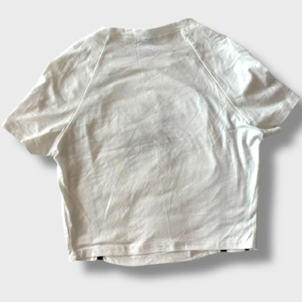 Women’s White & Black Graphic Crop Top - L - Picture 5 of 5